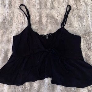 Kendall & Kylie black tie front crop top